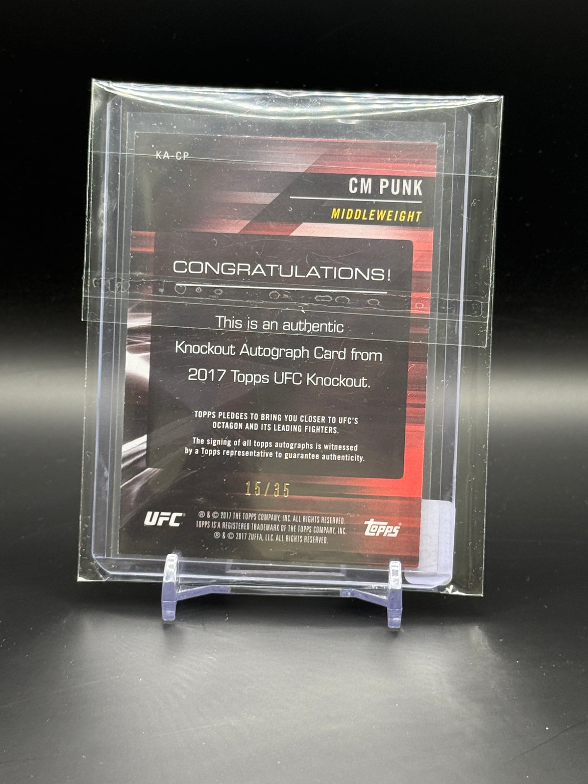 2017 Topps Knockout UFC CM Punk Green Auto 15/35