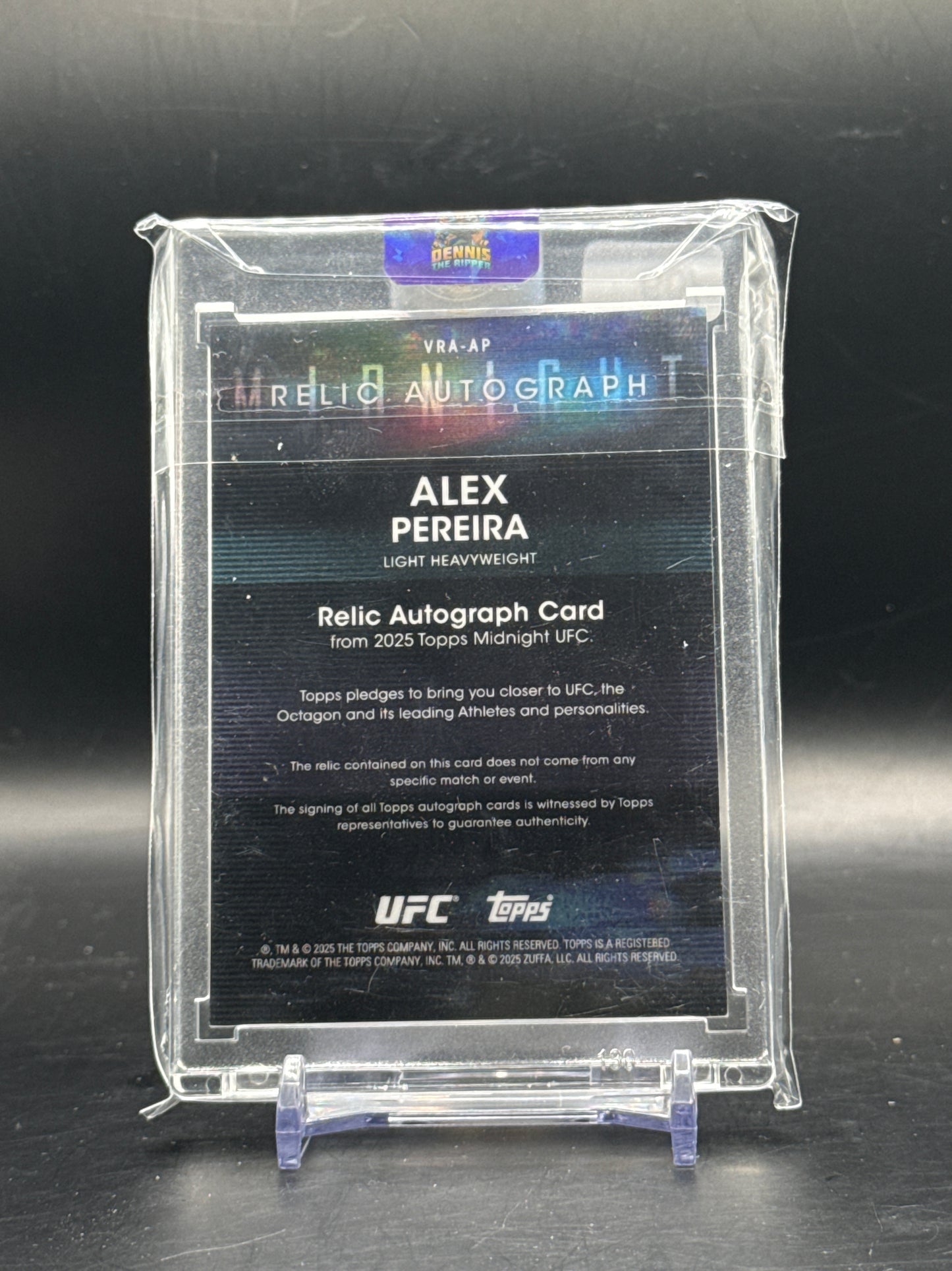 2025 Topps Midnight UFC Alex Pereira Patch Auto 21/99