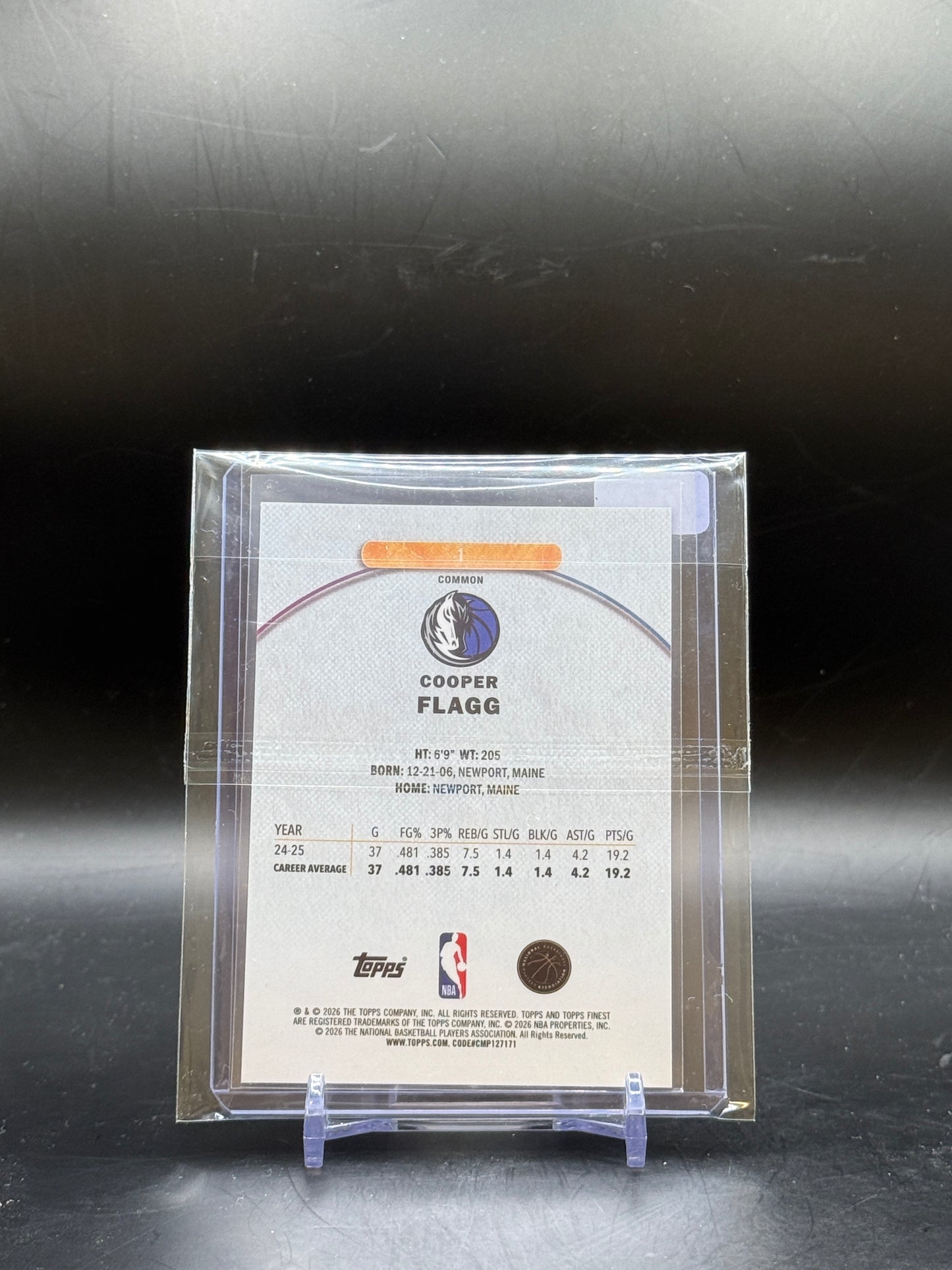 2025-26 Topps Finest Basketball Cooper Flagg Dallas Mavericks Purple Refractor 149/250