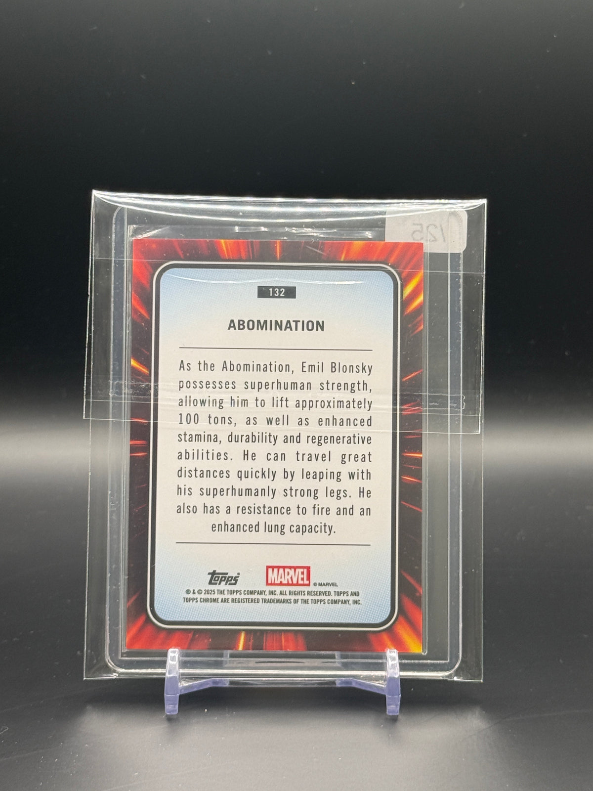 2025 Topps Chrome Marvel Comics Abomination Orange 15/25