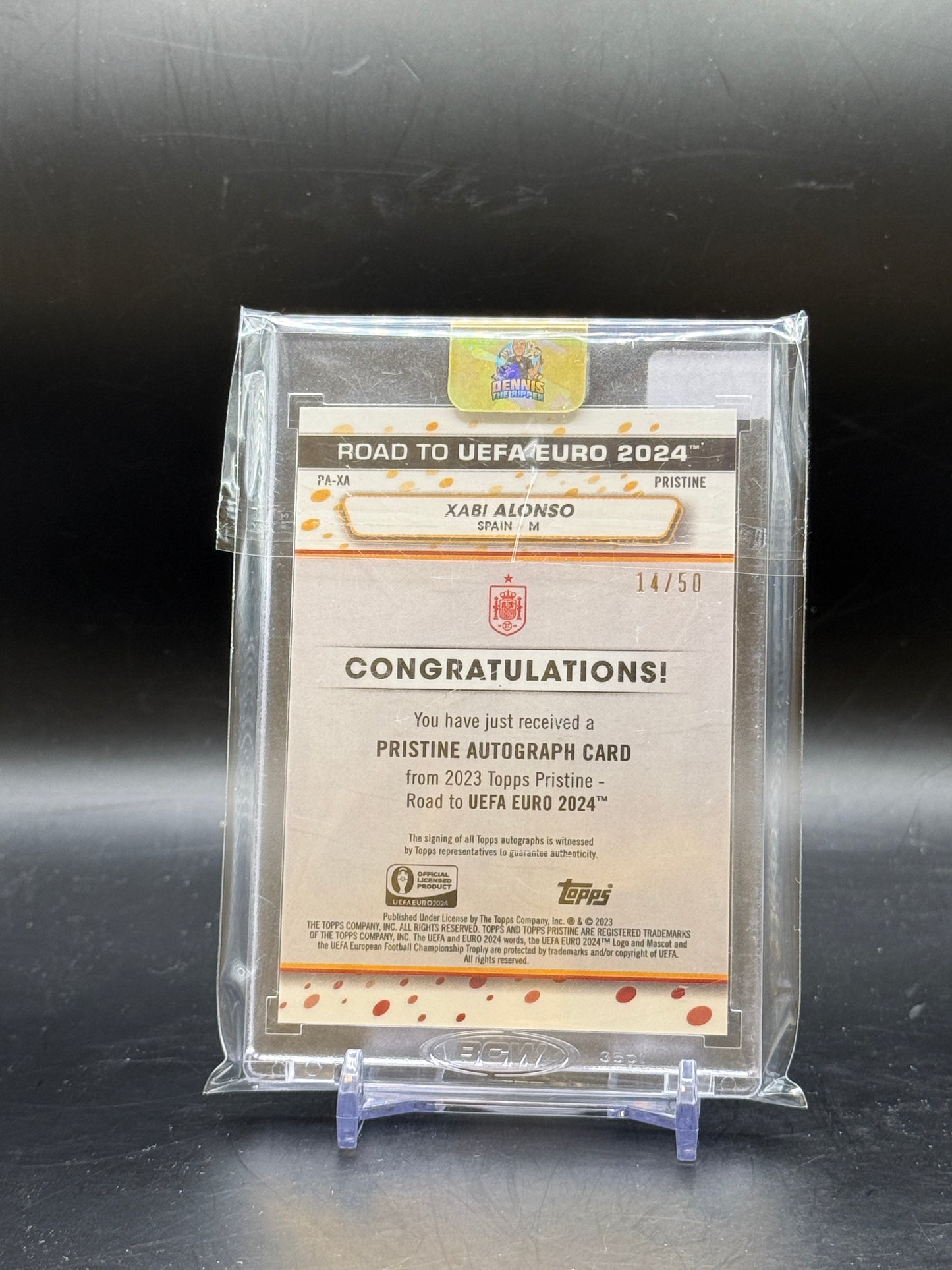 2024 Topps Pristine Road to Euro Xabi Alonso Spain Gold Auto 14/50