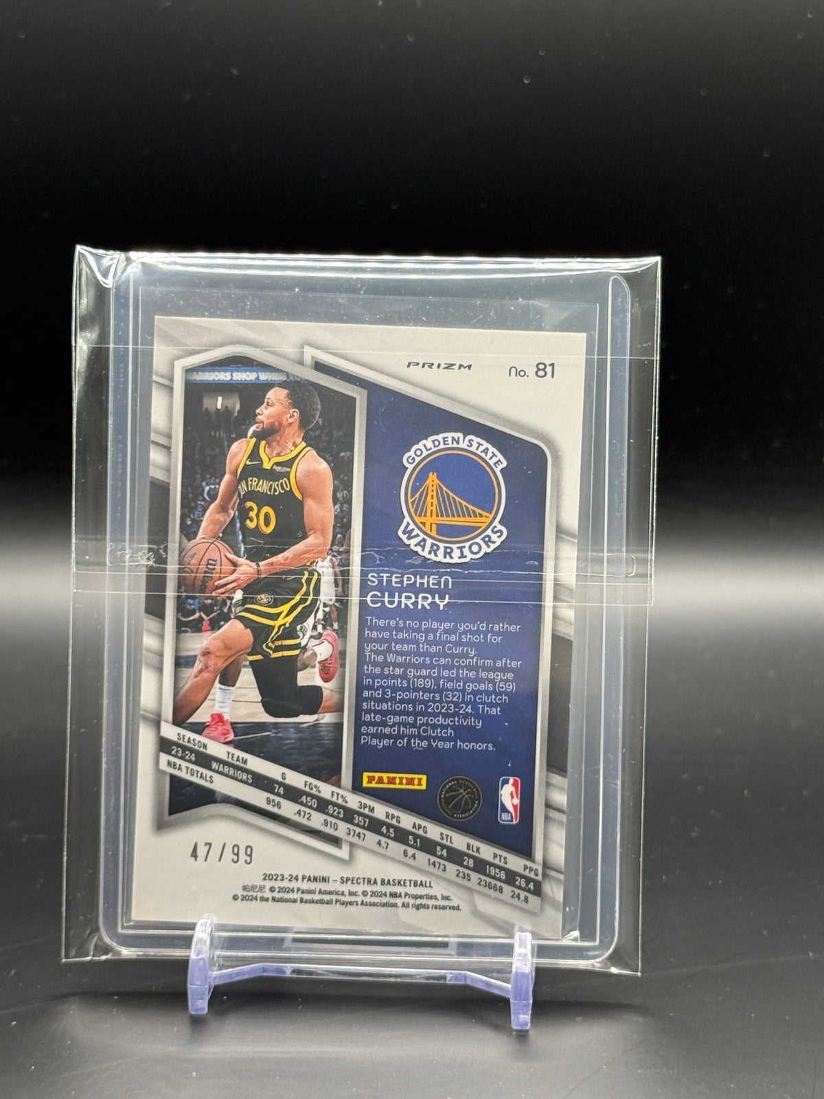 2023-24 Panini Spectra NBA Stephan Curry Golden State Warriors Interstellar Hyper 47/99