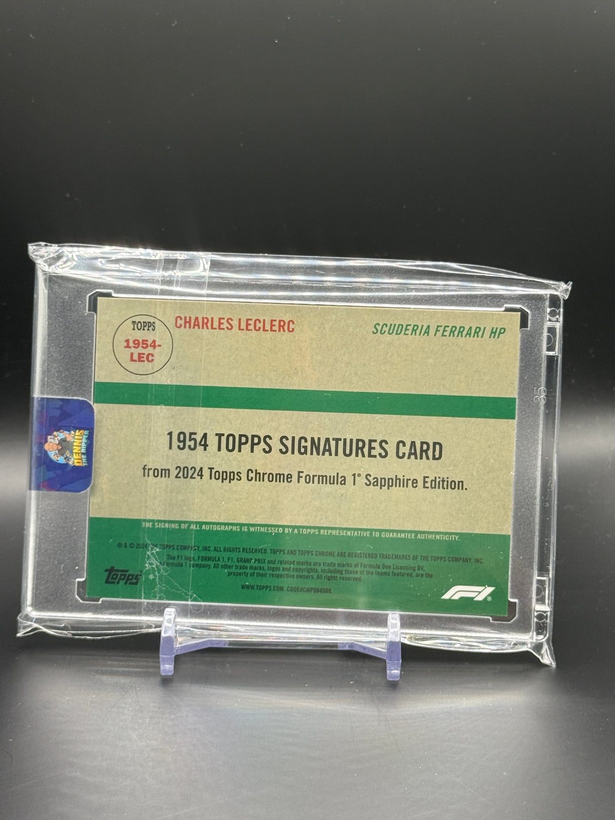 2024 Topps Chrome F1 Sapphire Charles Leclerc Ferrari Red 1954 Signatures Auto 3/5