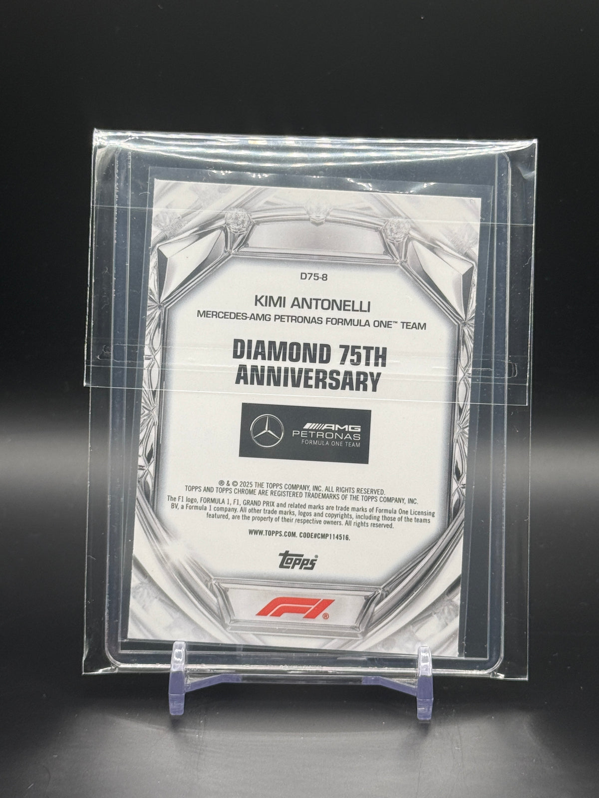 2025 Topps Chrome F1 Kimi Antonelli Mercedes AMG Diamond 75th Anniversary