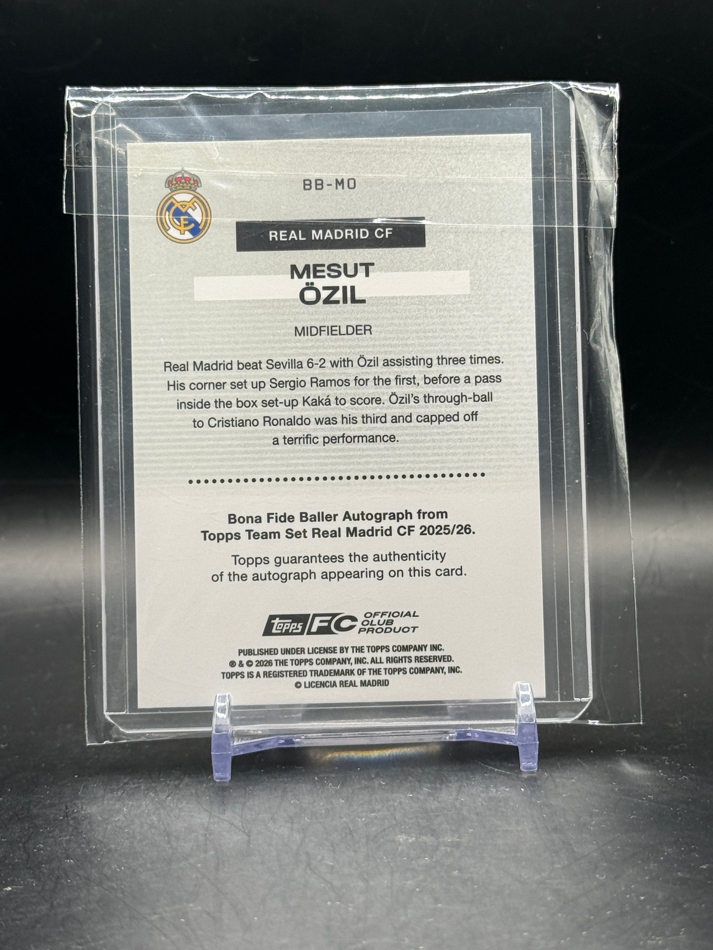 2025-26 Topps Team Set Real Madrid Mesut Özil Bona Fide Auto 78/99