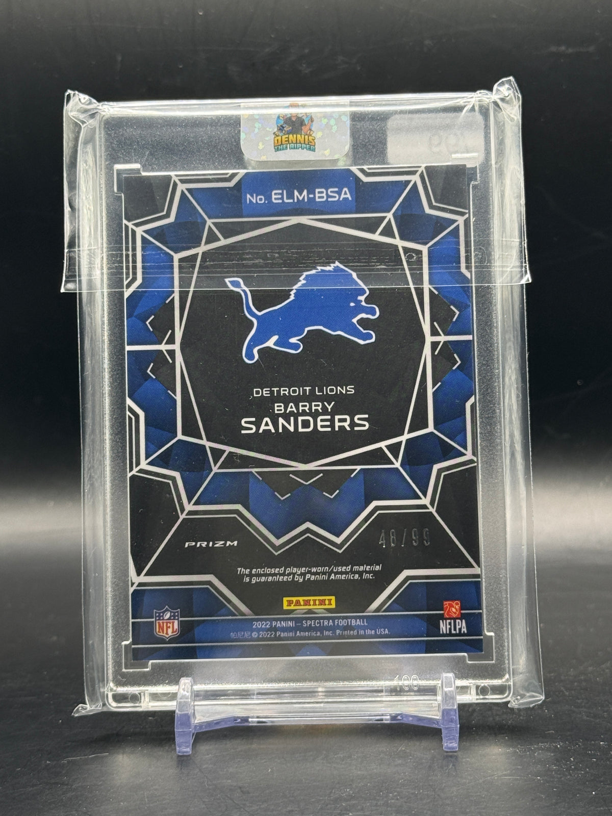 2022 Panini Spectra NFL Barry Sanders Detroit Lions Epic Legends Patch 48/99