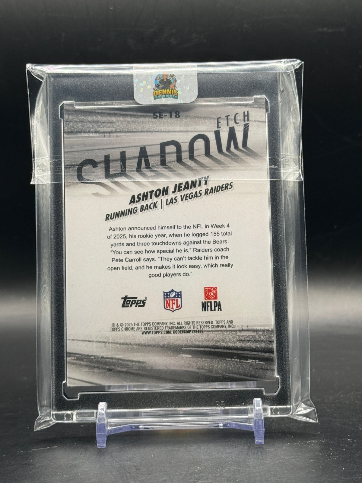 2025 Topps Flagship NFL Ashton Jeanty Las Vegas Raiders Shadow Etch