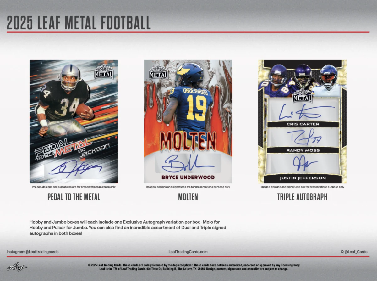 2025 Leaf Metal Football Jumbo Hobby Box