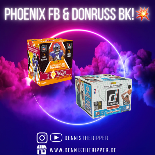 Diese Woche neu im Shop, ob für unsere Group Breaks oder als Personal Boxen Panini Donruss Basketball 23/24 Hobby Box & Phoenix 2023 Football Hobby Box