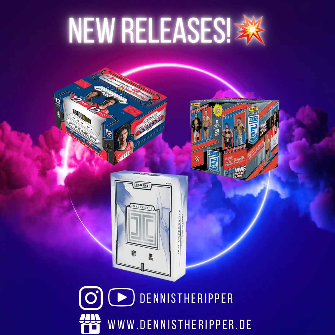 New Releases Panini America Prizm Basketball, WWE Donruss Elite und Impeccable Football Hobby Boxen