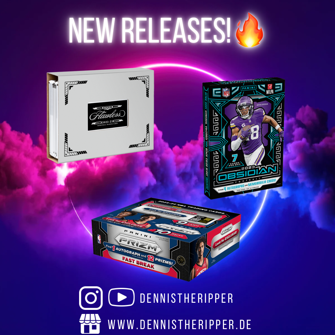 Panini America Flawless Basketball 22/23, Prizm Fast Break 23/24 & Obsidian 2023 Football Hobby Box sind die neuen Releases!💥