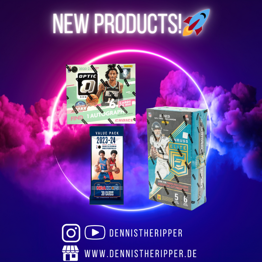 Donruss Optic Choice Hobby BK 20/21, Hoops Fat Pack BK 23/24 und Donruss Elite FB T-Mall 23 als Group Break Boxen oder Personals ab jetzt im Shop!