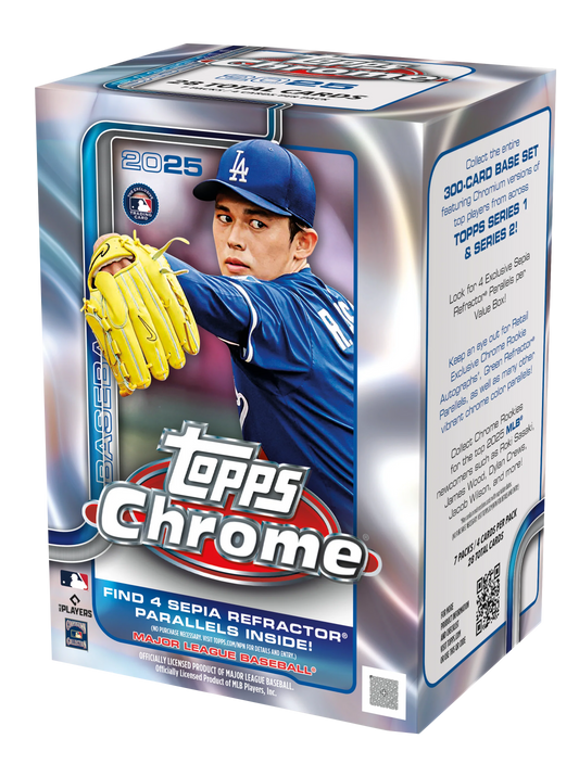 2025 Topps Chrome MLB Baseball Value Blaster Box