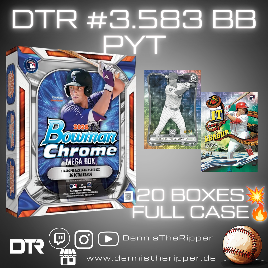 Mini 10 Filler 5 Sieger DTR #3583 BB Bowman Chrome Mega Full Case PYT Group Break