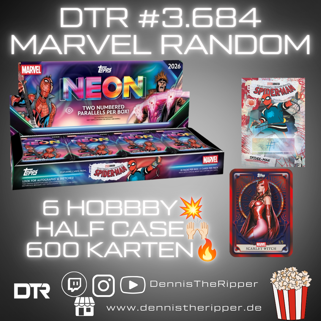 DTR #3684 Marvel Neon Hobby Half Case Random Letter Group Break ...