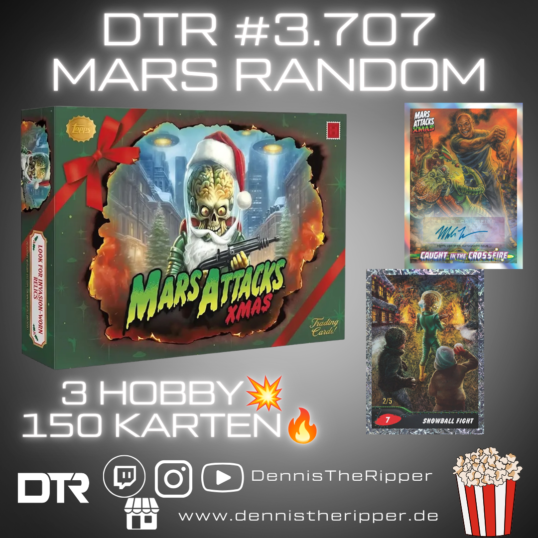 25% Filler DTR #3707 Mars Attacks Christmas 3 Boxer Random Letter Group Break