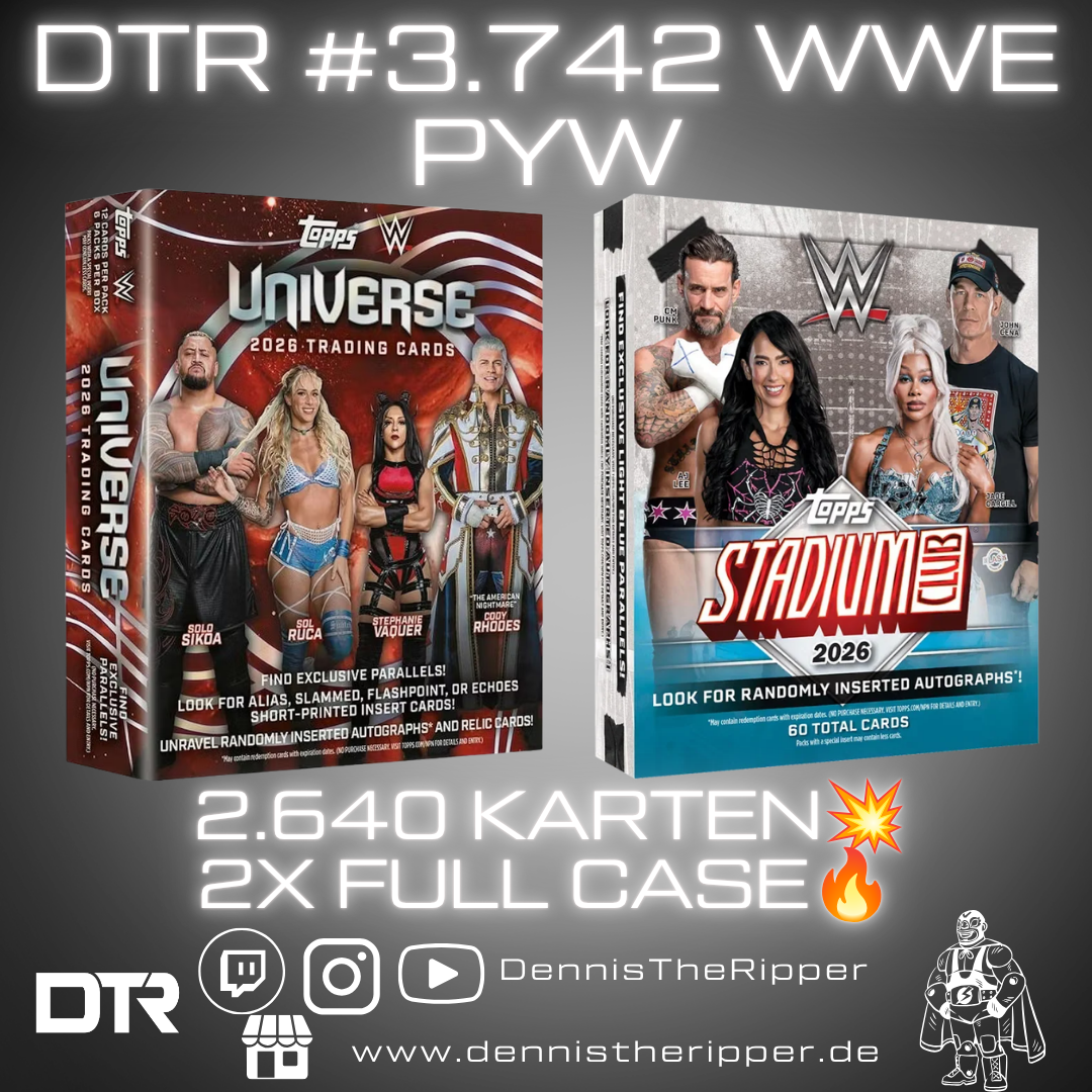 Mini 10 Filler 5 Sieger DTR #3742 WWE Stadium X Universe Dual Mega Full Case PYT/PYP Group Break
