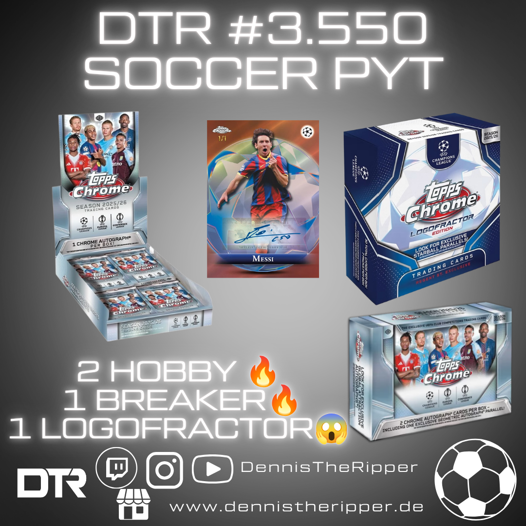DTR #3550 Soccer Chrome Hobby x Breaker X Logofractor 4 Boxer PYT/PYP Group Break