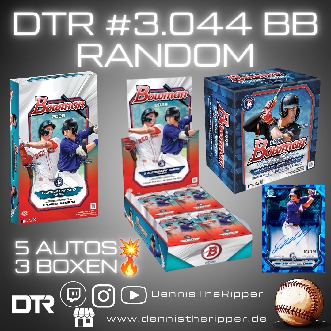 10% Filler DTR #3044 BB Bowman Sapphire X Chrome 3 Boxer Random Group Break