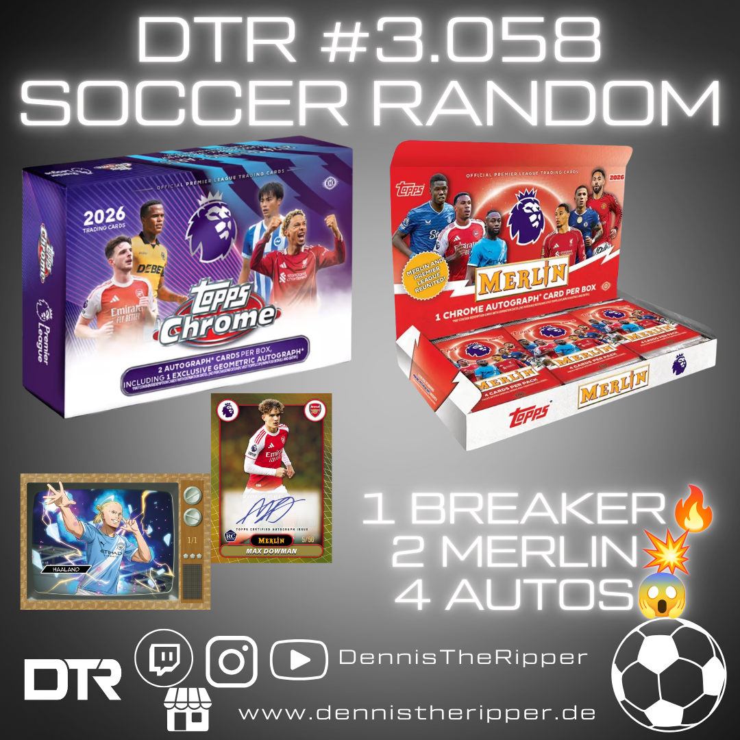 50% Filler DTR #3058 Soccer Merlin x Chrome Premier League 3 Boxer Random Group Break