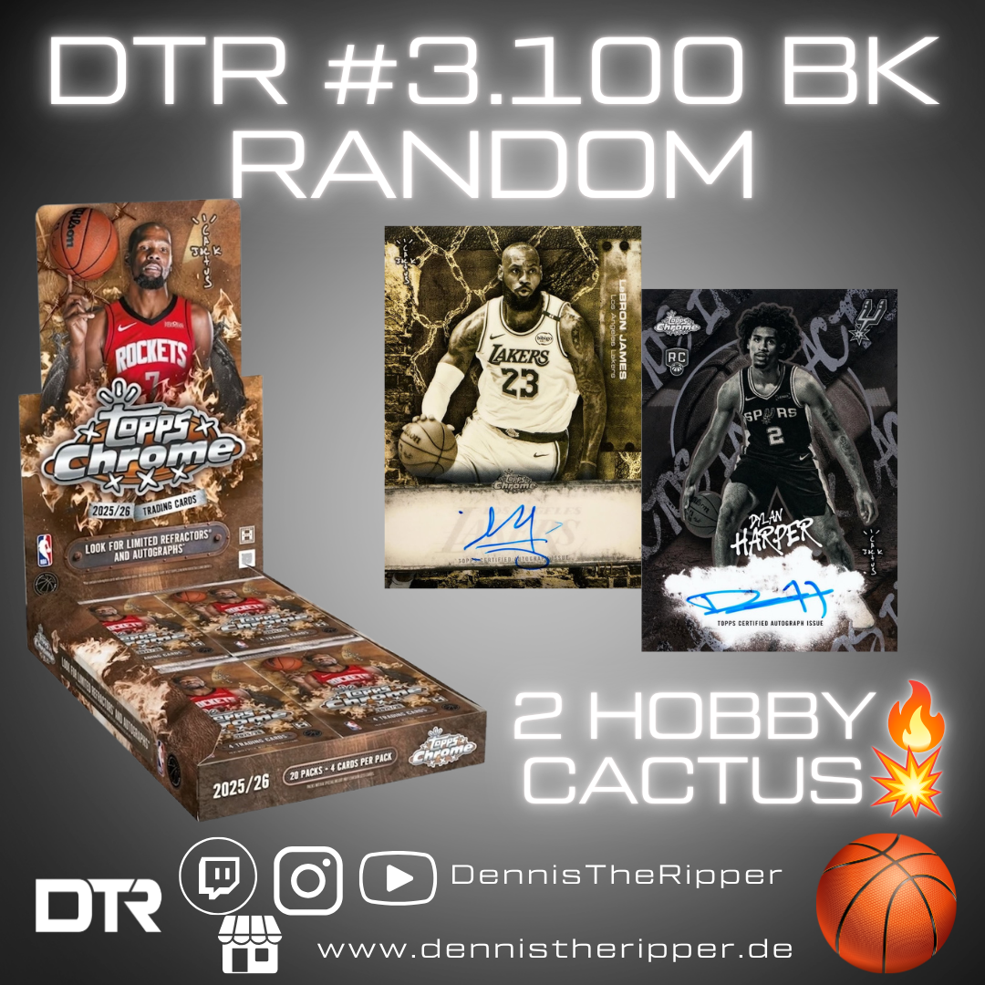25% Filler DTR #3100 BK Cactus 2 Boxer Random Group Break
