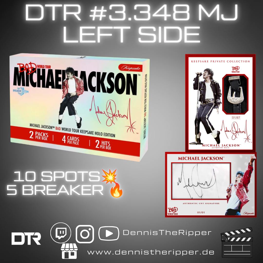 DTR #3348 Michael Jackson Bad Tour Holo Breaker Left Side Half Case Random Group Break