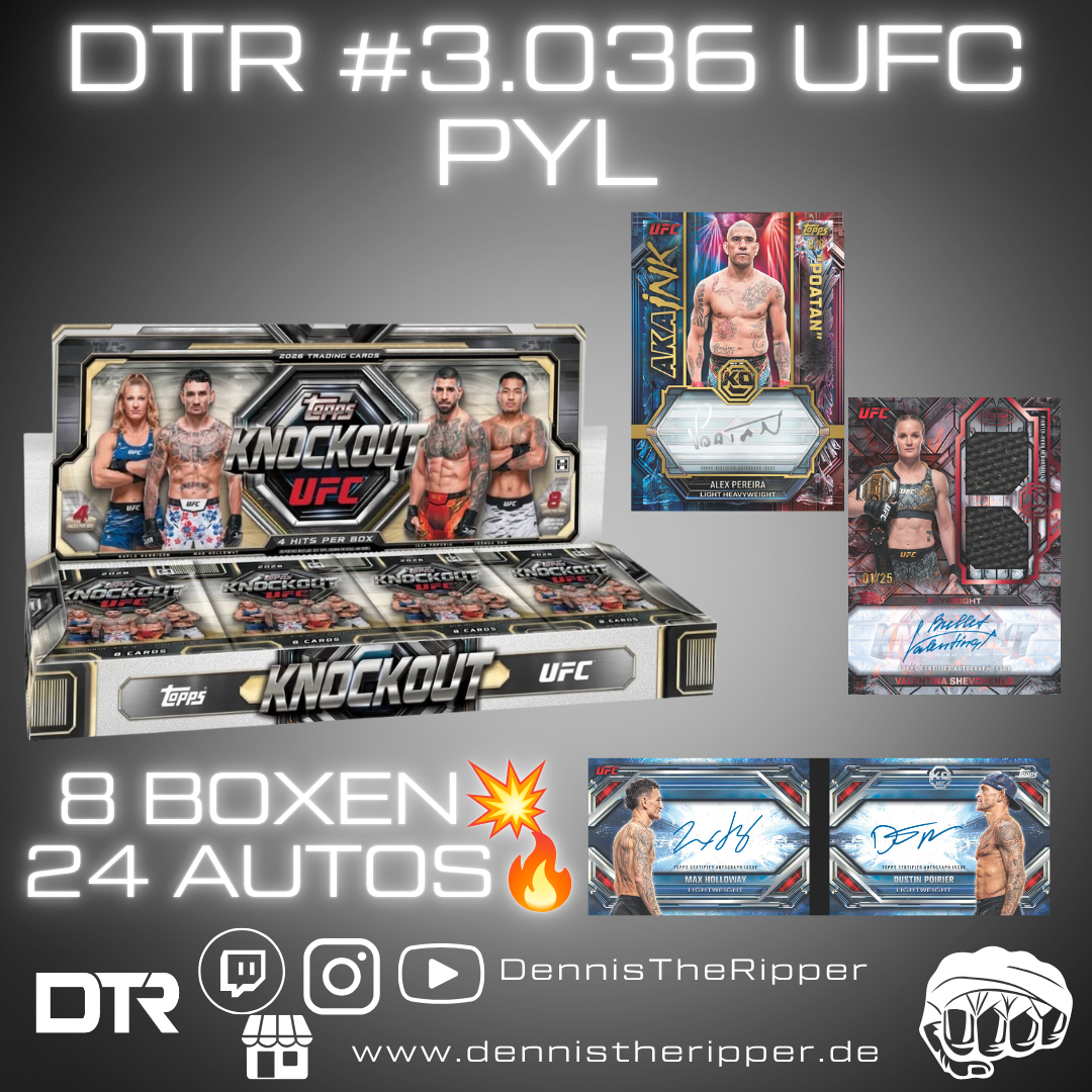 GIGAFILLER! 8 Spots 8 Sieger DTR #3036 UFC Knockout Hobby Full Case PYL Group Break