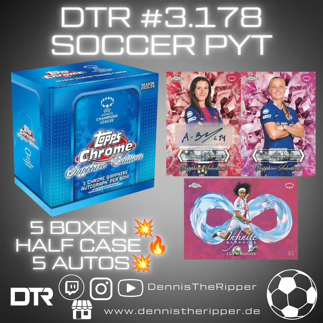 Mini 25% Filler GIGAFILLER! DTR #3178 Soccer Sapphire UWCL 1/2 Half Case PYT/PYP Group Break