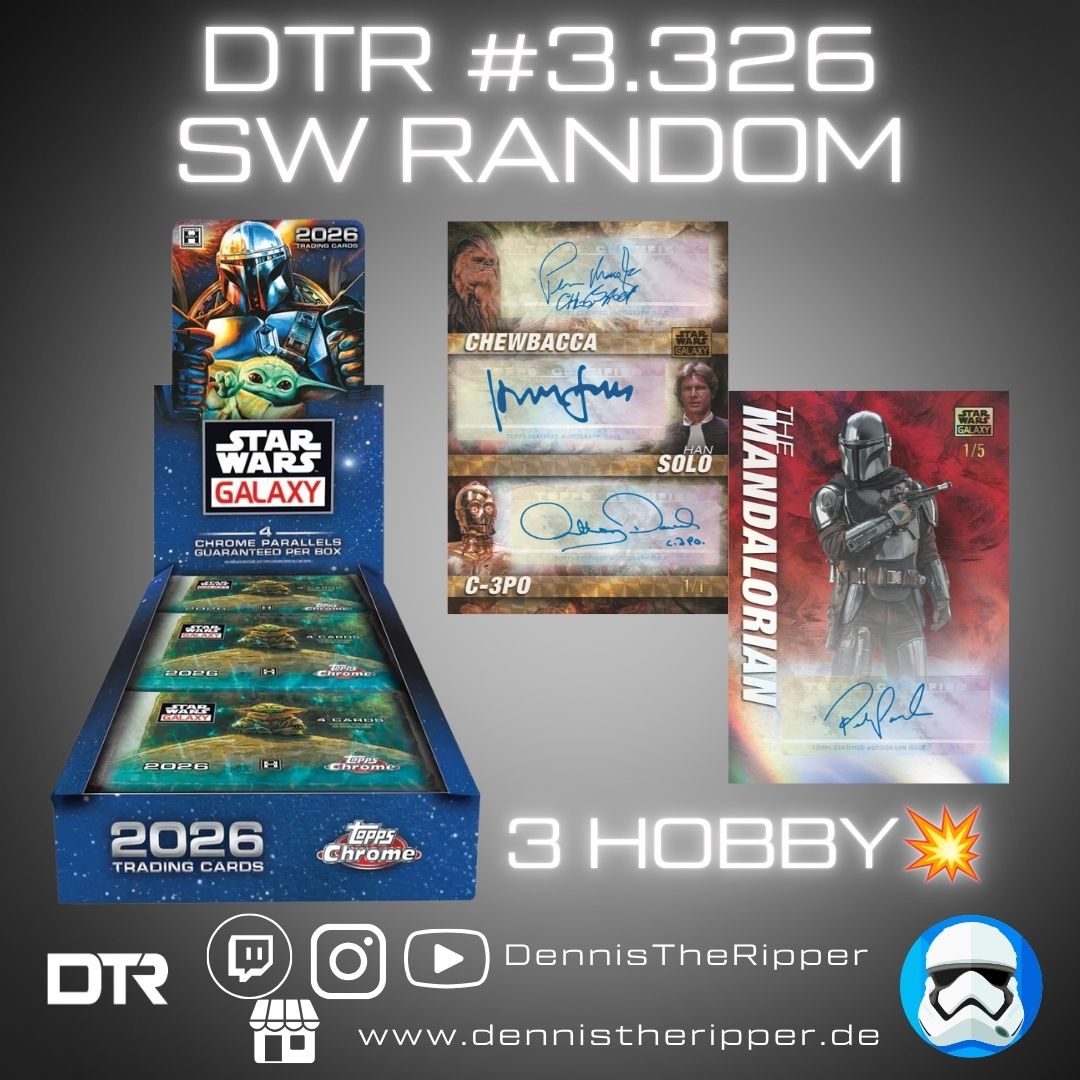 DTR #3326 Star Wars Chrome Galaxy 3 Boxer Random Letter Group Break