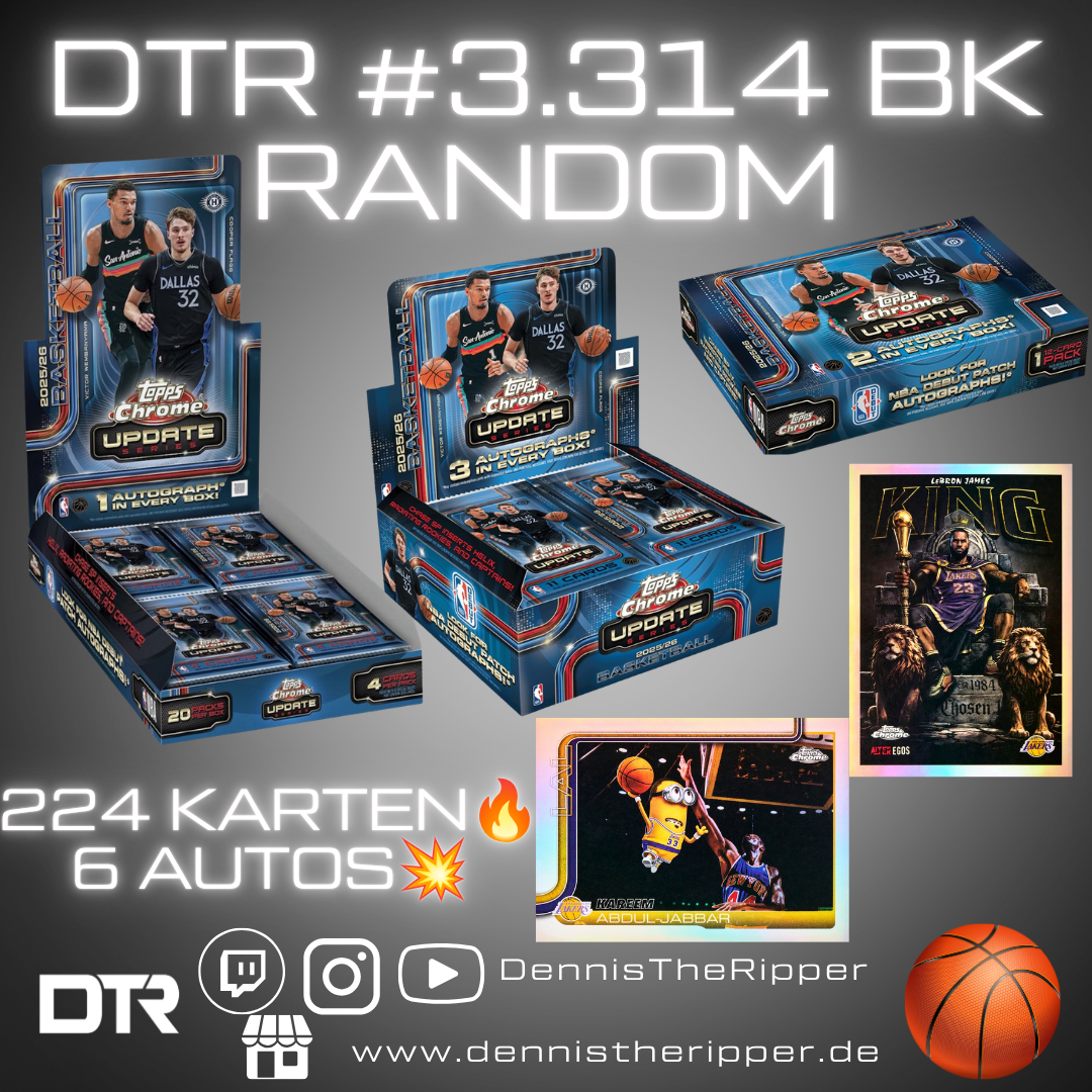 25% Filler DTR #3314 BK Chrome Update Jumbo x Breaker x Hobby 3 Boxer Random Group Break