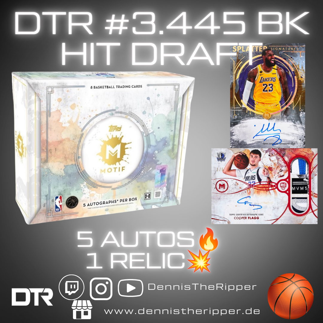 DTR #3445 BK Motif 1 Box Hit Draft Group Break