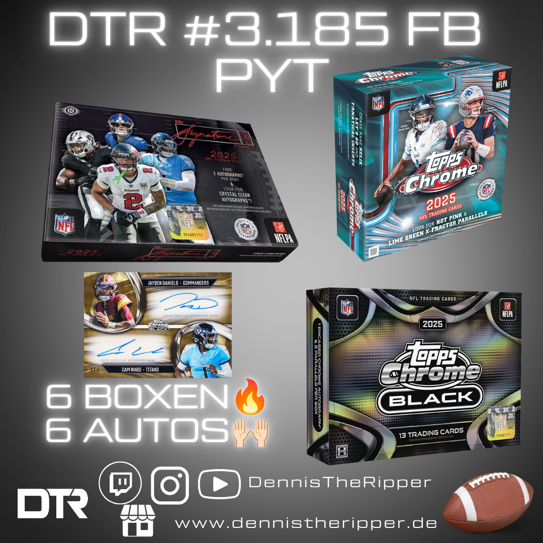 GIGAFILLER! 6 Spots 6 Sieger DTR #3185 FB Signature X Chrome X Black 6 Boxer PYT Group Break