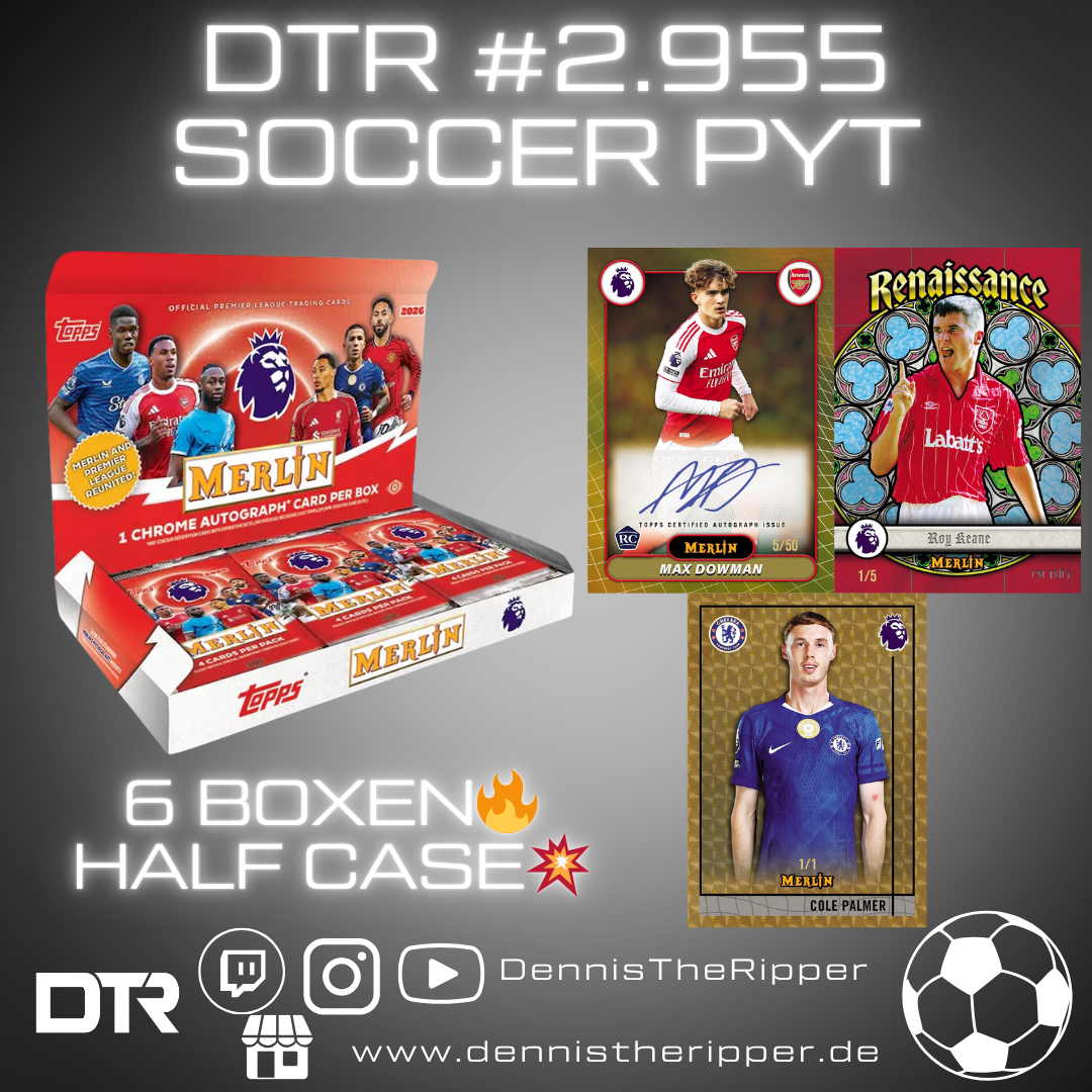 GIGAFILLER! 10 Spots 10 Sieger DTR #2955 Soccer Merlin Premier League Half Case PYT/PYP Group Break