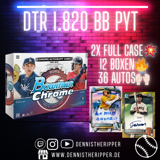 DTR #1820 BB Bowman Chrome PYT 2x Full Case Group Break