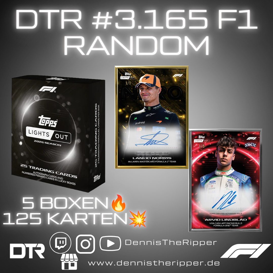 DTR #3165 F1 Lights Out 5 Boxer Random Group Break