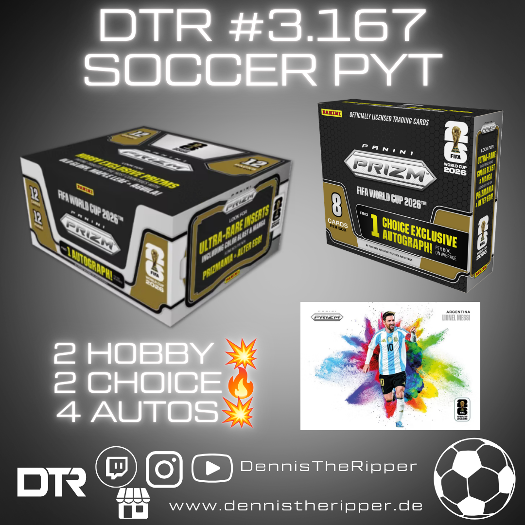 DTR #3167 Soccer Prizm World Cup Hobby X Choice 4 Boxer PYT Group Break