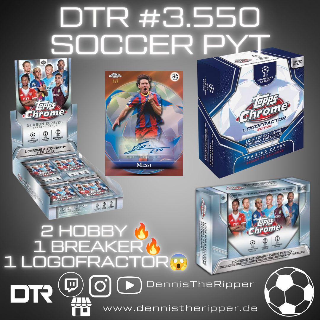 Mini 50% Filler GIGAFILLER! DTR #3550 Soccer Chrome Hobby x Breaker X Logofractor 4 Boxer PYT/PYP Group Break
