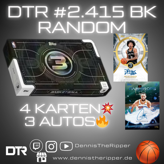 10% Filler DTR #2415 BK Three Left Side Left Side 1 Box Random Group Break