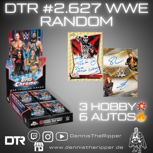 DTR #2627 WWE Chrome Hobby 3 Boxer Random Letter Group Break
