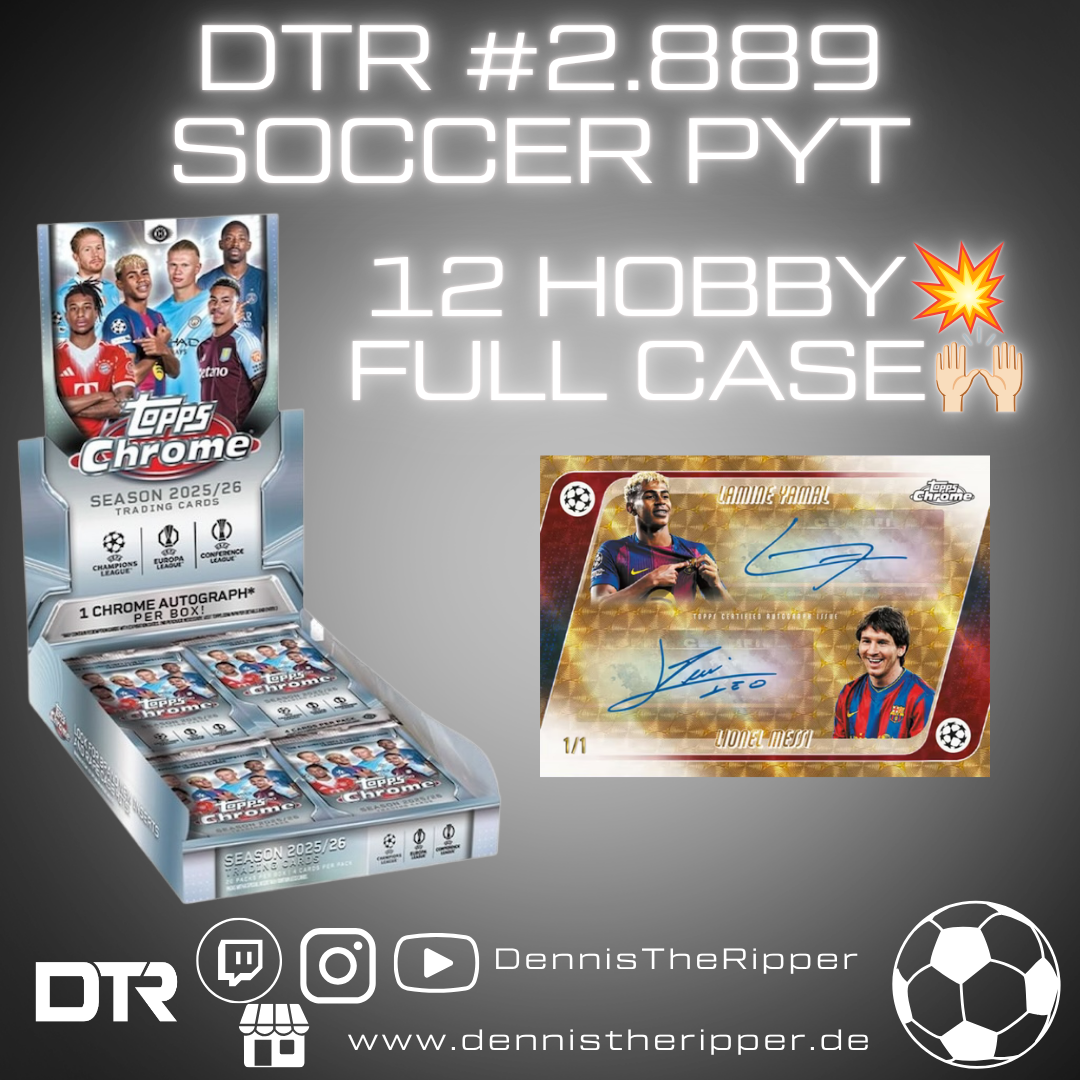 10% Filler GIGAFILLER! DTR #2889 Soccer UCC Chrome Hobby Full Case PYT/PYP Group Break