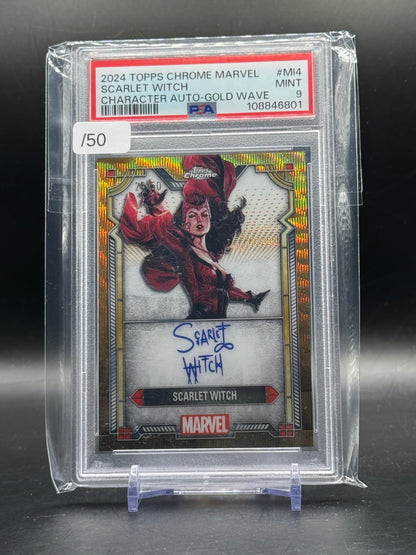 2024 Topps Chrome Marvel Scarlet Witch Gold Wave Auto 24/50