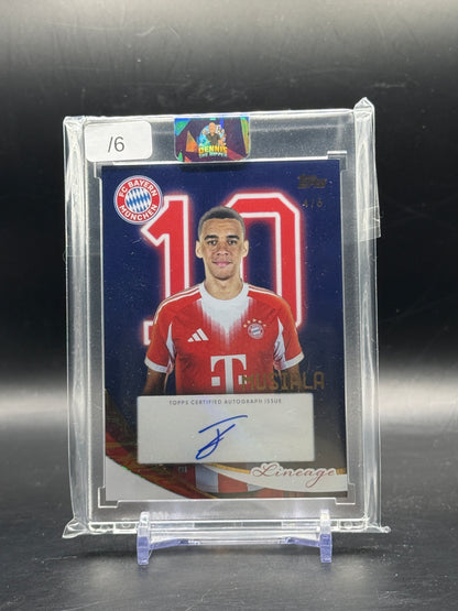 2025-26 Topps FC Bayern München Lineage Jamal Musiala Blue Auto 4/6