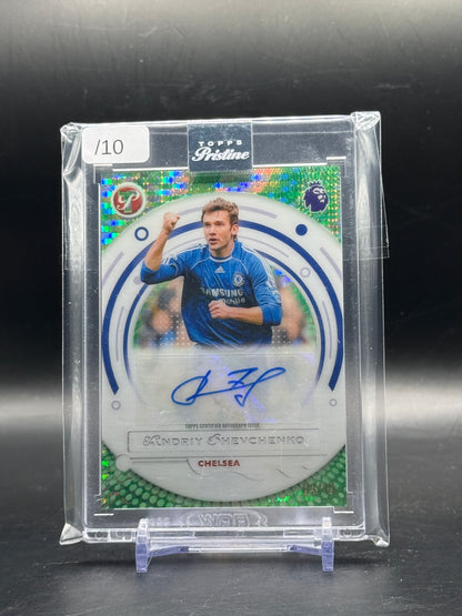 2026 Topps Pristine Premier League Andriy Shevchenko Chelsea Green Auto 04/10