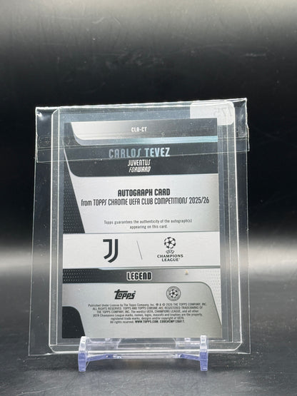 2025-26 Topps Chrome UCC Carlos Tevez Juventus Purple Geometric Auto 35/75