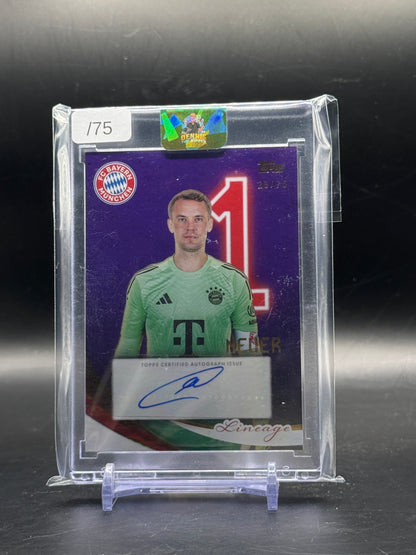 2025-26 Topps FC Bayern München Lineage Manuel Neuer Purple Auto 28/75
