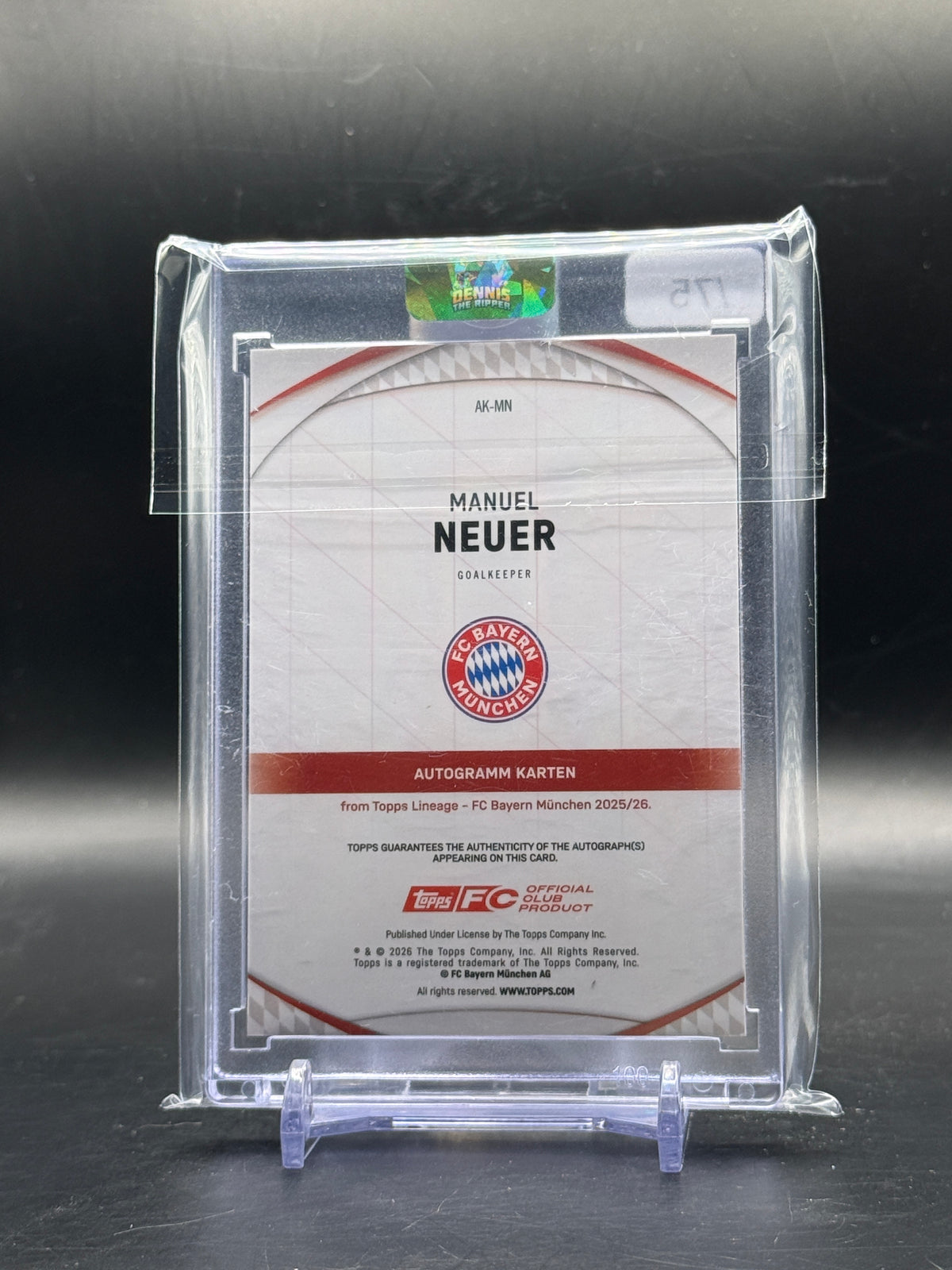 2025-26 Topps FC Bayern München Lineage Manuel Neuer Purple Auto 28/75