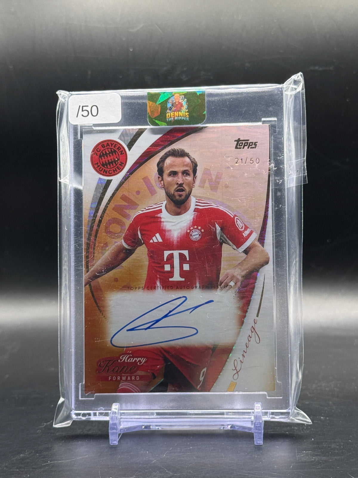 2025-26 Topps FC Bayern München Lineage Harry Kane Gold Auto 21/50
