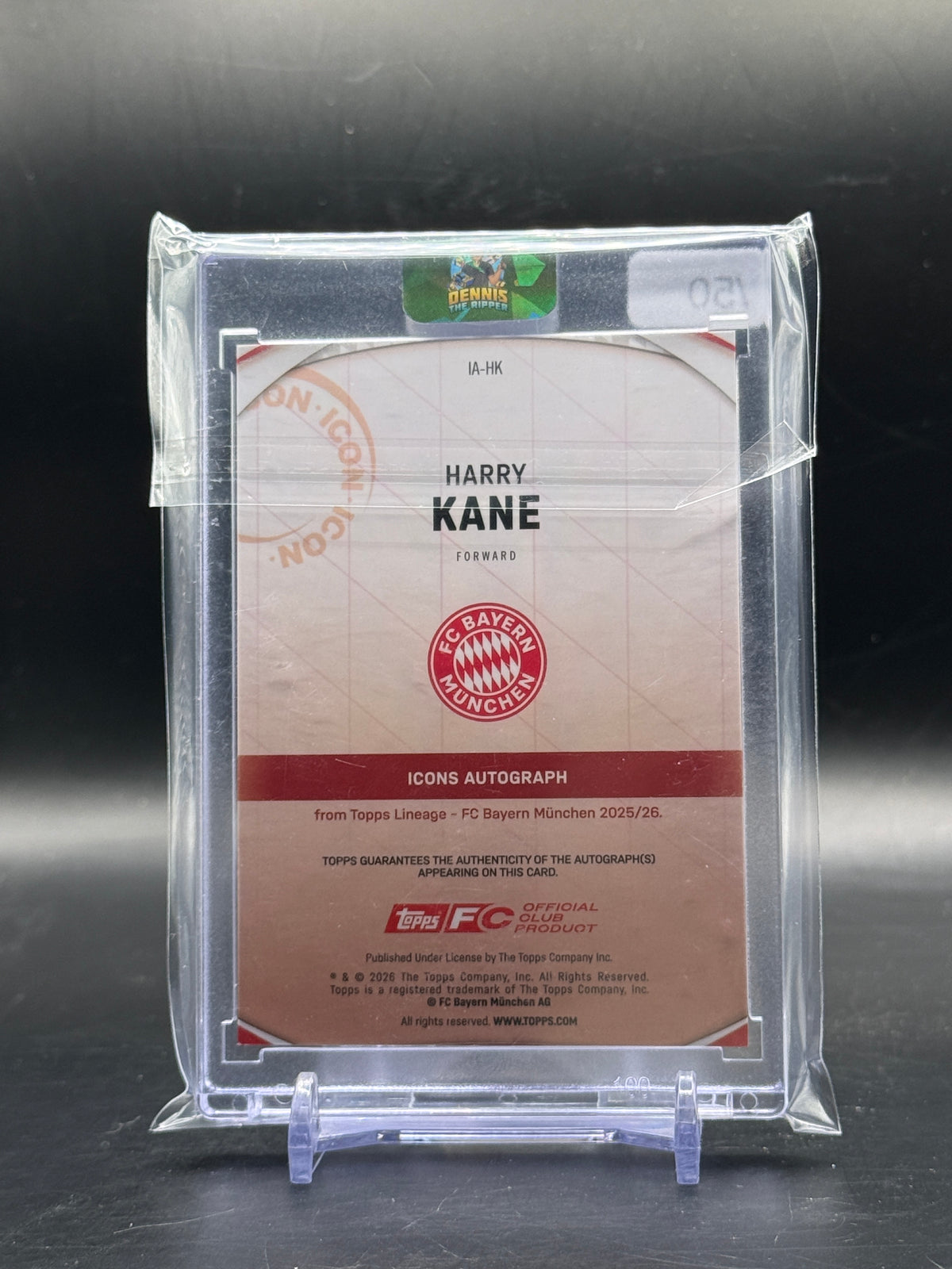 2025-26 Topps FC Bayern München Lineage Harry Kane Gold Auto 21/50