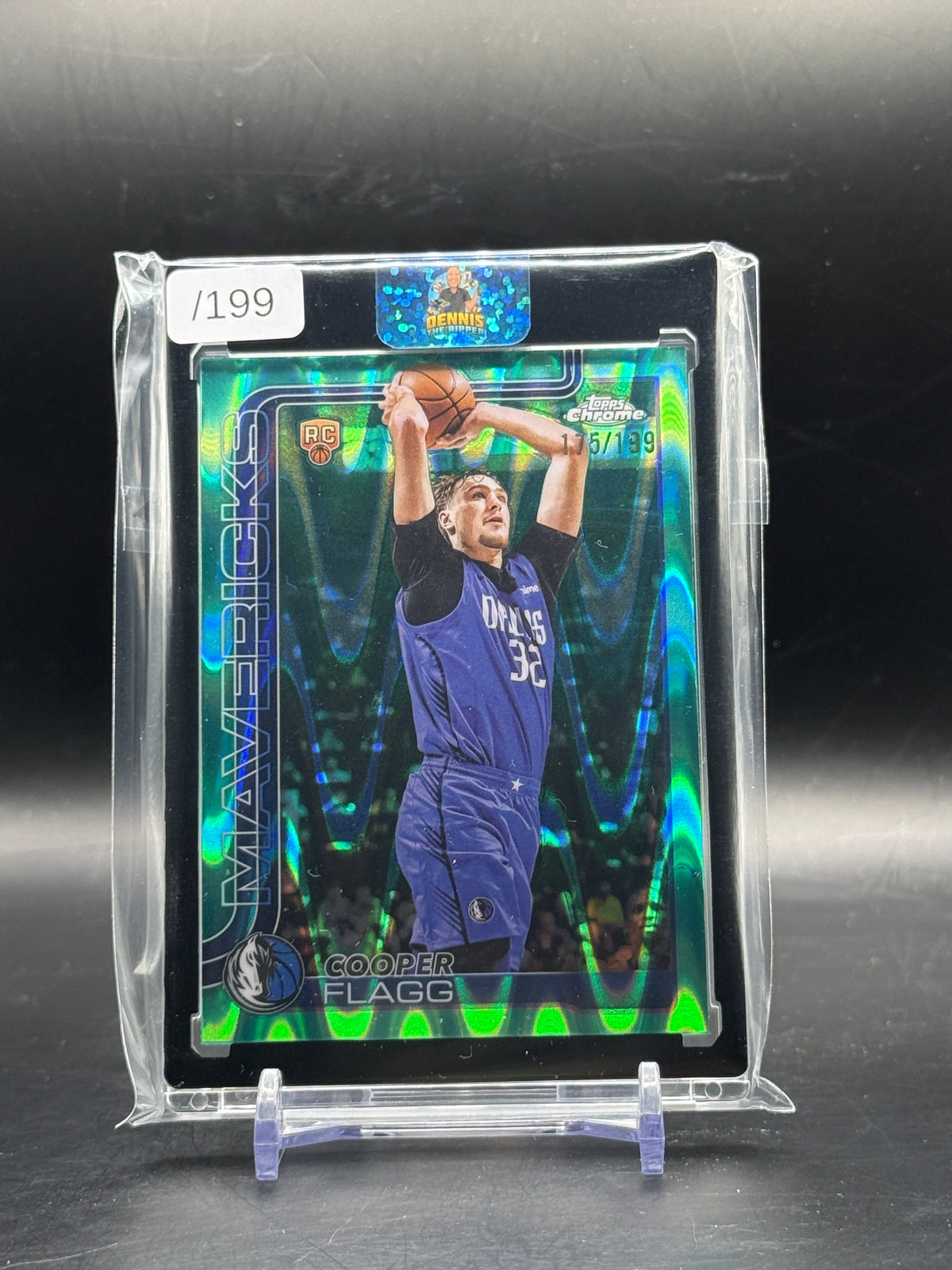 2025 Topps Chrome NBA Cooper Flagg Dallas Mavericks Aqua Wave 175/199