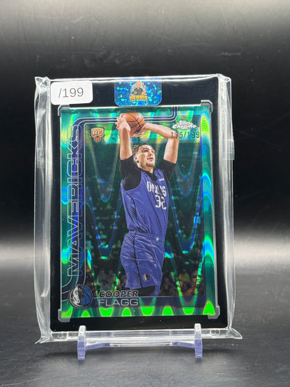 2025 Topps Chrome NBA Cooper Flagg Dallas Mavericks Aqua Wave 175/199